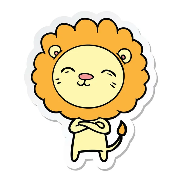 Pegatina de un león de dibujos animados — Archivo Imágenes Vectoriales