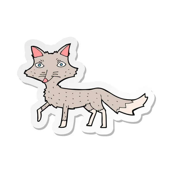 Sticker of a cartoon little wolf — Stock Vector