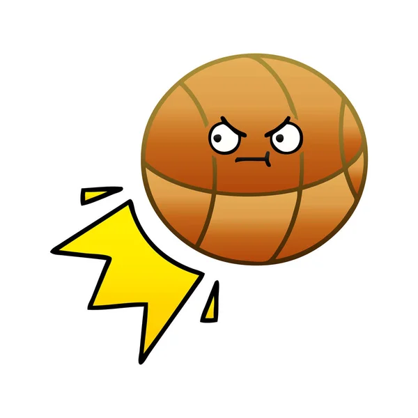 Gradient Schattierte Karikatur Eines Basketballs — Stockvektor