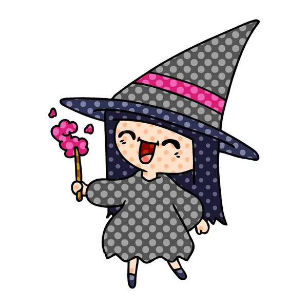 Kreskówki z kawaii ładny witch — Wektor stockowy