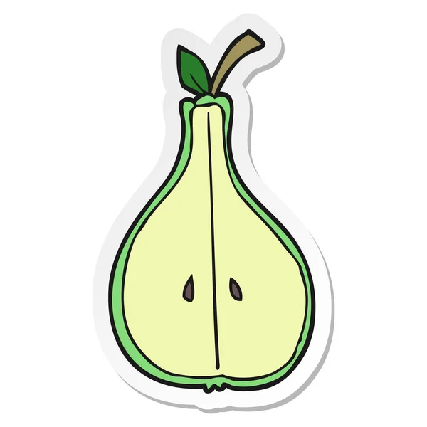 Sticker of a cartoon half pear — Stock Vector