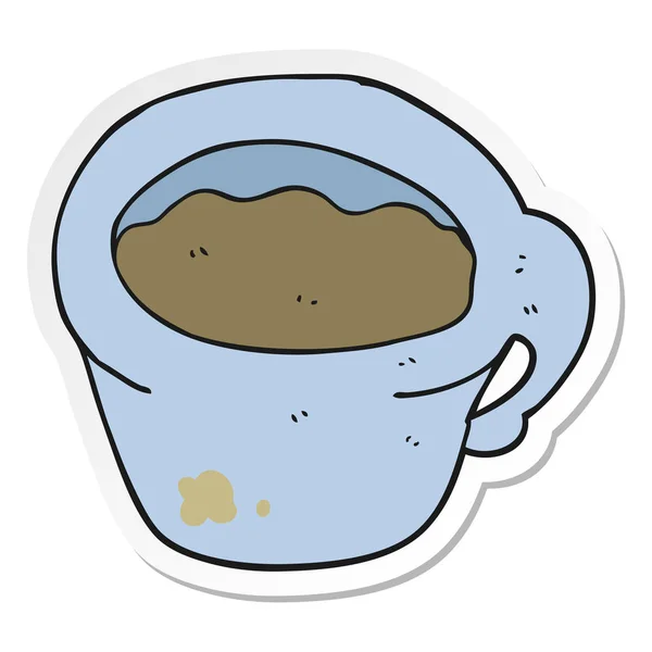 Pegatina de una taza de café de dibujos animados — Archivo Imágenes Vectoriales