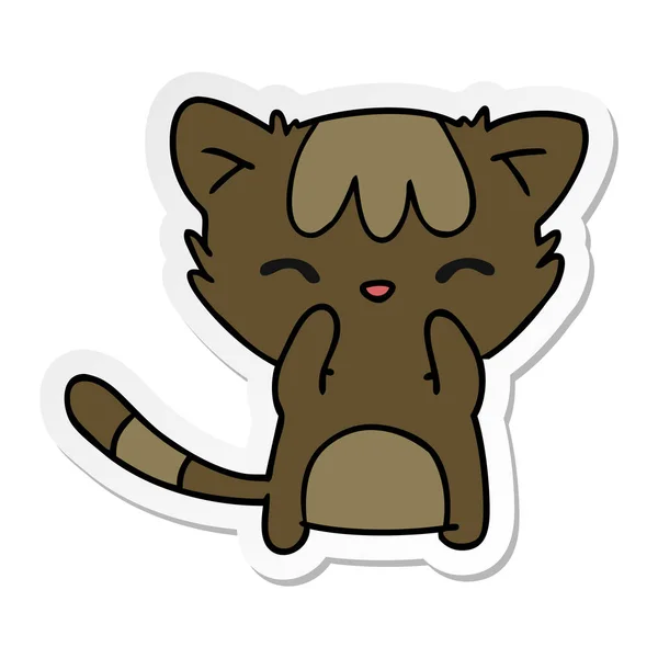 Pegatina de dibujos animados de lindo gato kawaii — Archivo Imágenes Vectoriales