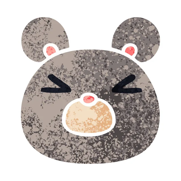 ilginç retro illüstrasyon stil karikatür fare yüz