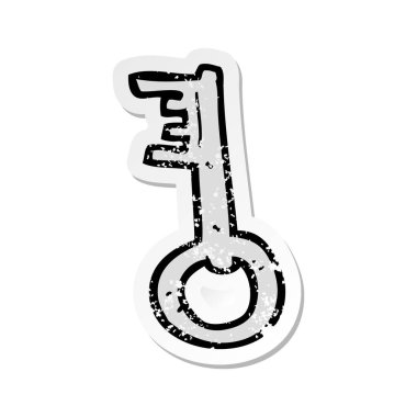 çizgi film eski anahtarım Retro sıkıntılı etiket