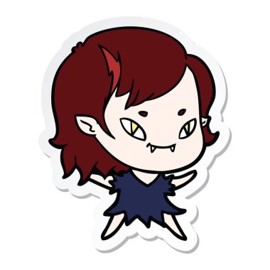 bir çizgi film dostu vampir kız etiketi