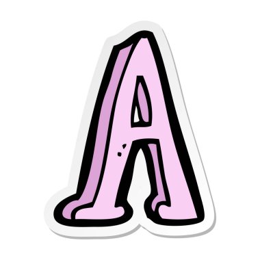 bir çizgi film harf A etiket