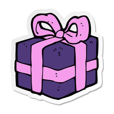 etiket bir karikatür Noel hediyesi