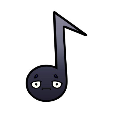 Degrade gölgeli çizgi film müzik notası