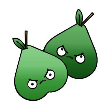 Degrade gölgeli karikatür armut