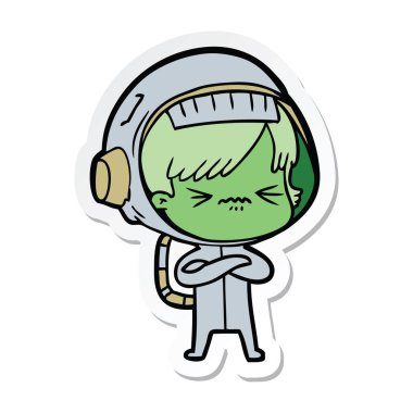 etiket bir kızgın çizgi film alan kız