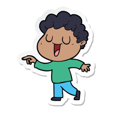 etiket işaret gülünecek bir çizgi film adamın