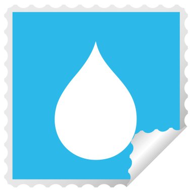 ilginç kare peeling etiket karikatür yağmur damlası