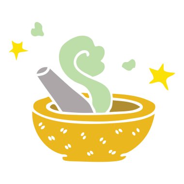 ilginç el çizilen çizgi film sihirli havaneli ve harç