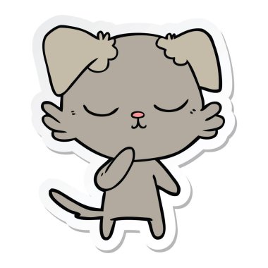 sevimli çizgi köpek etiket