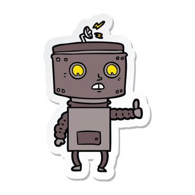 bir çizgi film robot Sticker