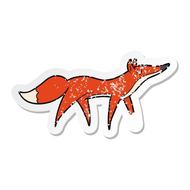 bir çizgi film tilki, sıkıntılı etiket