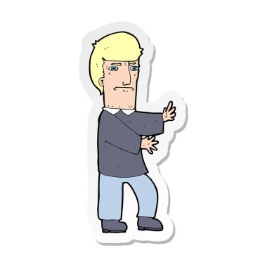 bir çizgi film huysuz adamın etiket