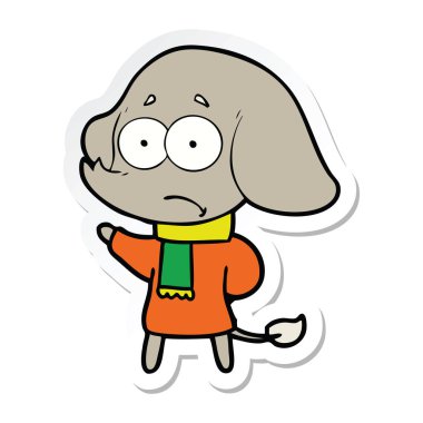 bir çizgi film emin filin Fularlı etiket