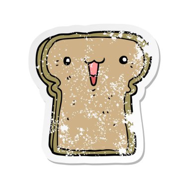 sevimli çizgi tost sıkıntılı etiket