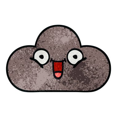 Retro grunge doku karikatür bir fırtına bulutu
