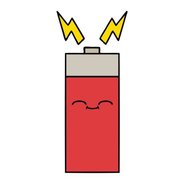 sevimli çizgi bir pil