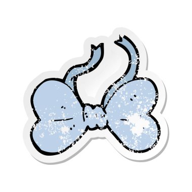 çizgi film papyon Retro sıkıntılı etiket