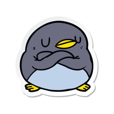 etiket bir karikatür penguen