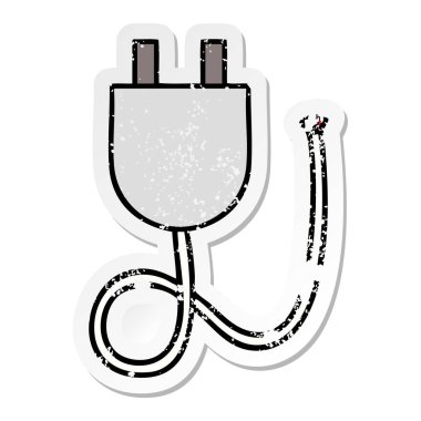 sevimli çizgi elektrik sıkıntılı etiket takın