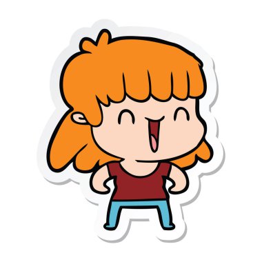 bir çizgi film kadının etiket