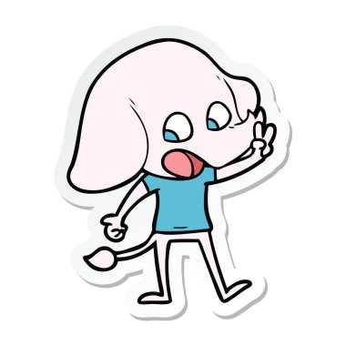 etiket sevimli çizgi fil