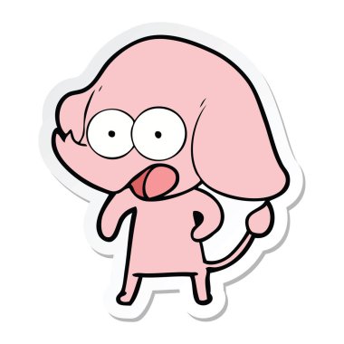 etiket sevimli çizgi fil