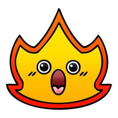 Degrade gölgeli karikatür bir ateş