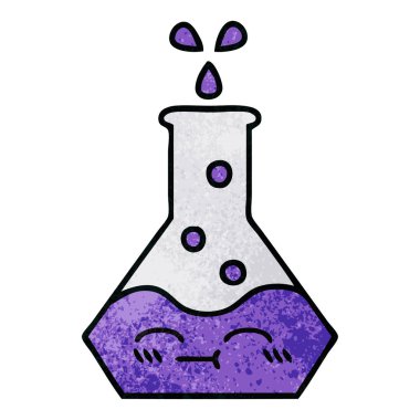 Retro grunge doku karikatür bir bilim ölçek