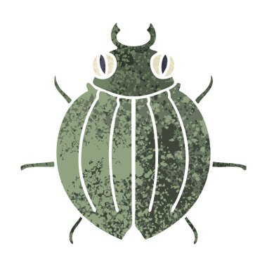 Retro illüstrasyon stil ilginç karikatür böceği