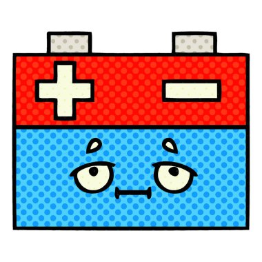 çizgi roman tarzı çizgi film araba aküsü