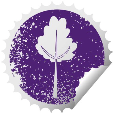 ilginç sıkıntılı dairesel peeling etiket simgesi ağaç