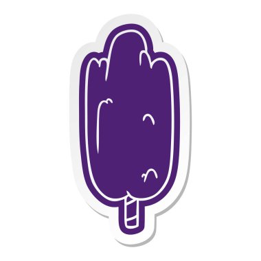 çizgi film etiketi tek yeşil ağaç