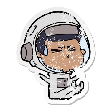 bir karikatür sıkıntılı etiket astronot vurguladı