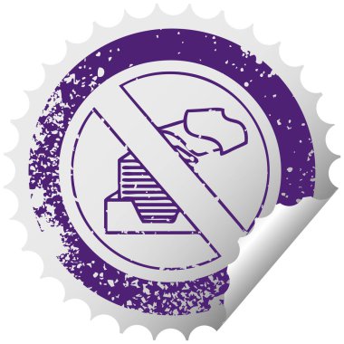 sıkıntılı dairesel peeling etiket sembolü bir kağıtsız ofis sembol