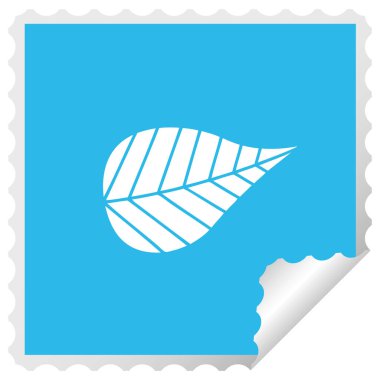 yaprak yeşil etiket karikatür peeling Meydanı