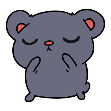 sevimli ayı serbest çizilmiş karikatür