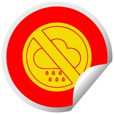 dairesel peeling etiket karikatür bir yağmur işareti izin