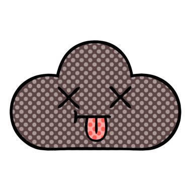 bir fırtına bulutu çizgi roman tarzı karikatür