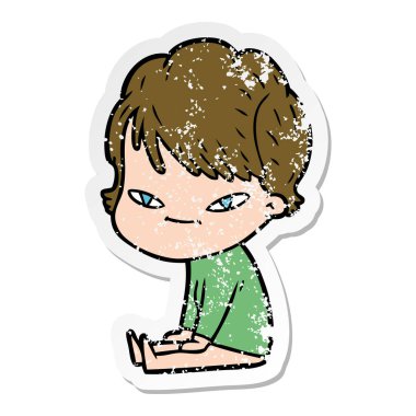 bir karikatür mutlu kadın sıkıntılı etiket