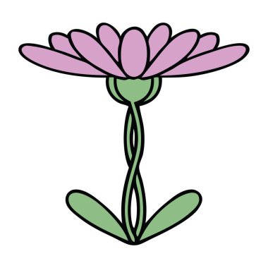 sevimli çizgi bir çiçek