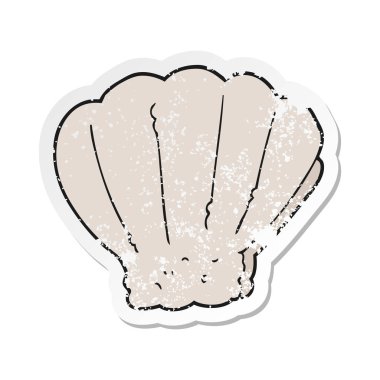 bir çizgi film kabuk Retro sıkıntılı etiket