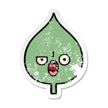 sevimli çizgi ekspresiyon yaprak sıkıntılı etiket