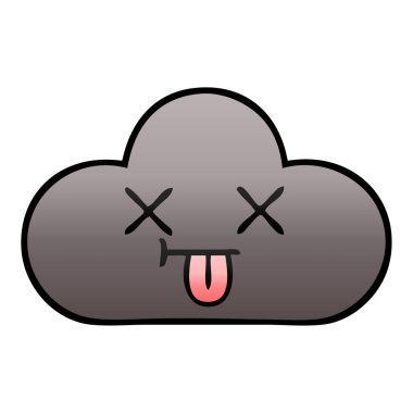 Degrade gölgeli karikatür fırtına bulutu