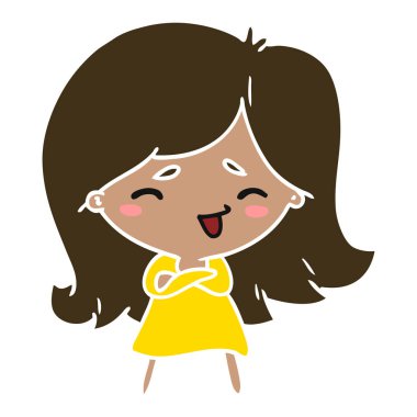 bir şirin kawaii kız çizgi film